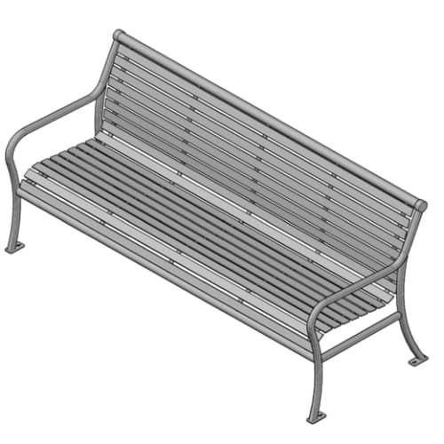 PVS4 - 4' and PVS6 - 6' Steel Bench w/Back