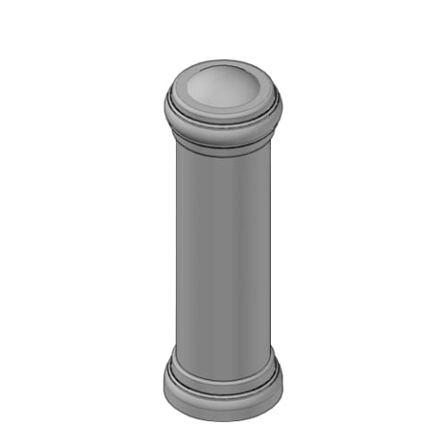 BHD8-36 - 8" Dia. Steel Bollard w/Aluminum Top & Base Trim