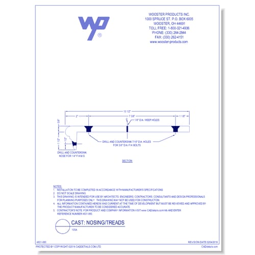 Cast; Nosings/Treads: 105A
