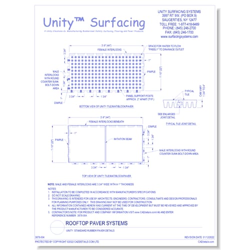 UNITY: Standard Rubber Paver Details