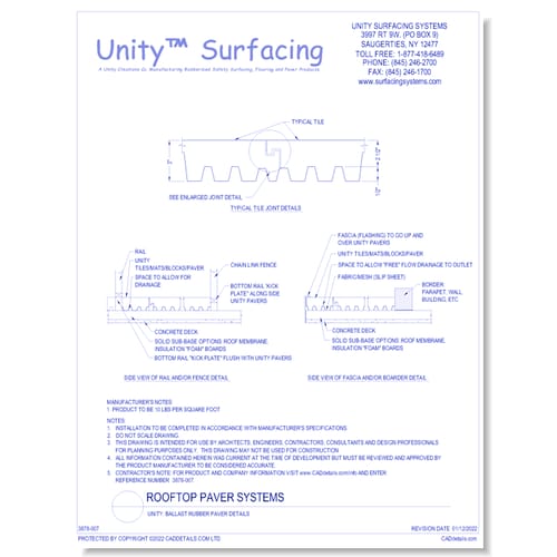 UNITY: Ballast Rubber Paver Details