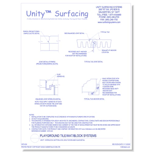 UNITY: Interlock, Button-Lock, Bolt-down and Glue Detail
