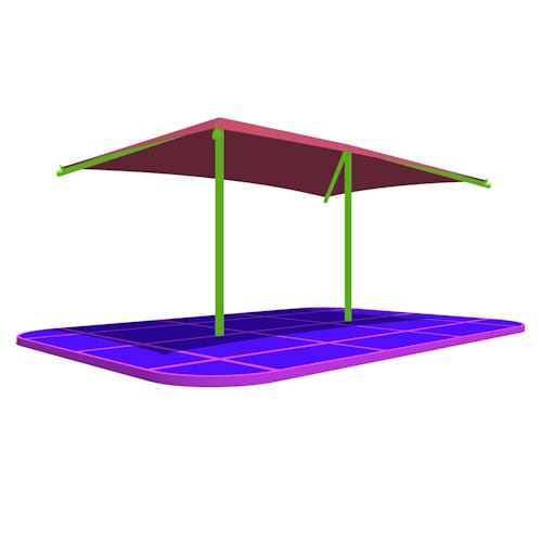 20' x 12' Dual Column Umbrella with 8' Height, Glide Elbow™, and In-Ground Mount