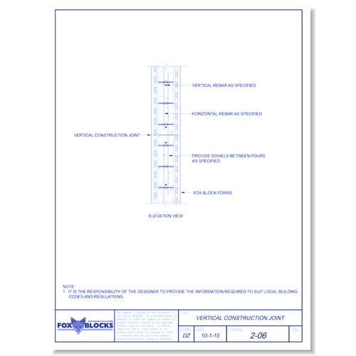 Vertical Construction Joint
