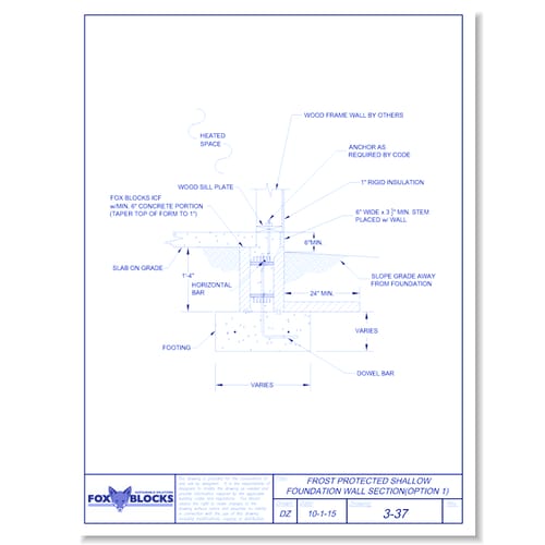Frost Protected Shallow Insulated Footing (Option 1)