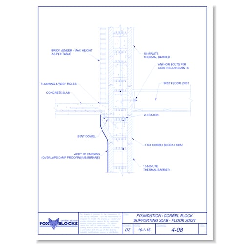 Foundation Corbel Form Concrete Slab and Floor Joist