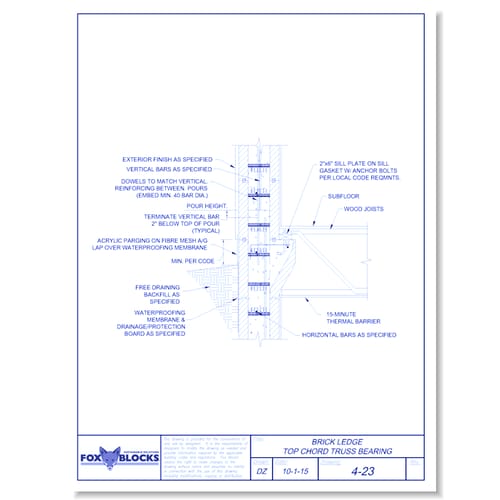 Corbel Form Top Chord Truss Bearing