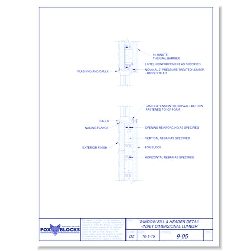 Window Sill and Head Inset Dimensional Lumber
