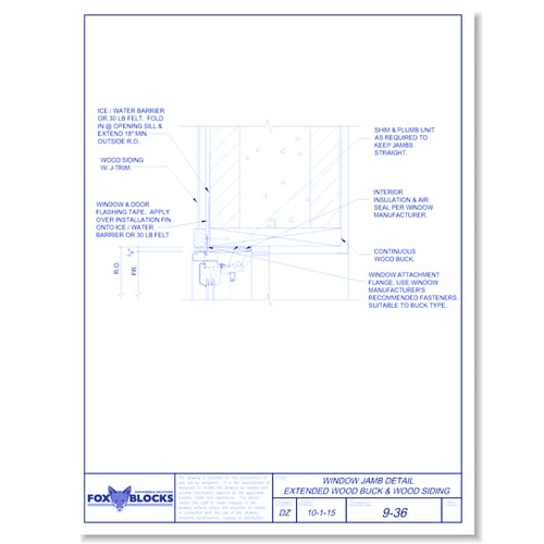 Window Jamb Extended Wood Buck and Wood Siding