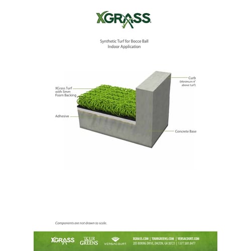 XGrass® Synthetic Turf  for Bocce over 5mm Foam