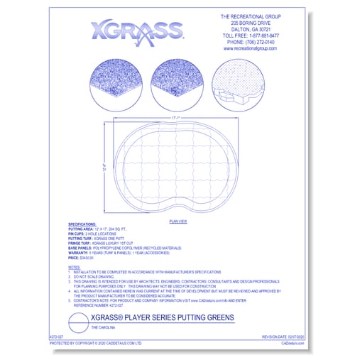 XGrass® Player Series Putting Green Kits: The Carolina