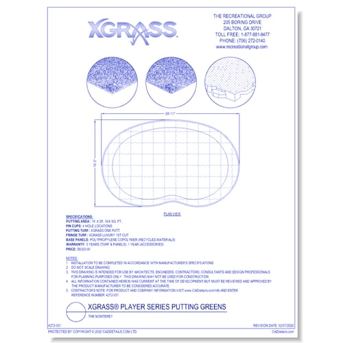 XGrass® Player Series Putting Green Kits: The Monterey