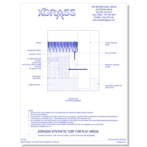 XGrass® Synthetic Turf for Play Areas - Installation with Fenced Border