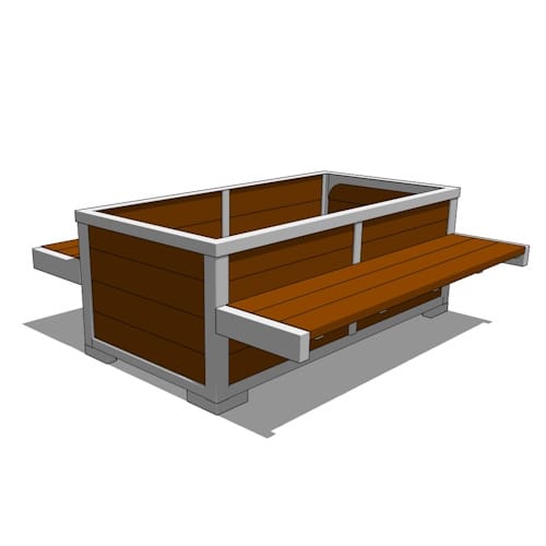 Rutherford Rectangular Planter Bench
