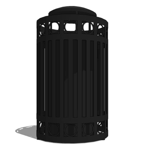 Model HL2-1001: Halo Top Opening Receptacle - Decorative Ring, 40 Gal.,Surface Mount, Dome Top