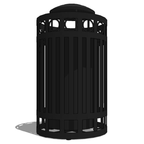 Model HL2-2102: Halo Side Door Opening w/ Latch Receptacle - Decorative Ring, 36 Gal., Surface Mount, Ash Top