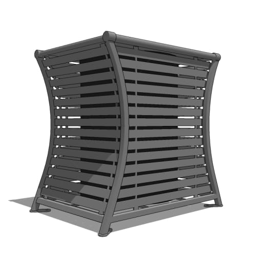 Model WP2-2000: WestPort Top Opening Receptacle - Horizontal Strap, 36 Gal., Surface Mount, Flat Top