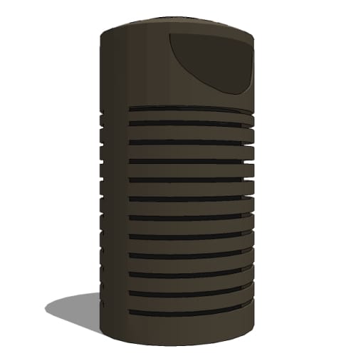 Model CM2-1002: Cambridge Top Opening Receptacle - Space Efficient, 22 Gal., Surface Mount, Ash Top