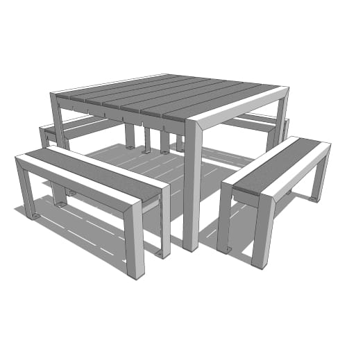 Model WN6-3241: Wynne Square Table - 48inch Table Top, Four Seats, Surface Mount
