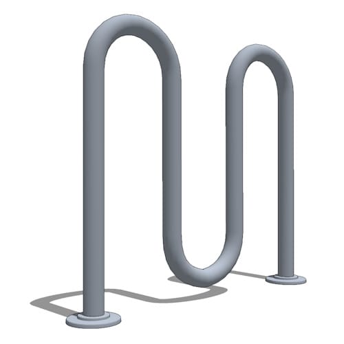 RB 05 S G: 5 Capacity, Surface Flange Mount, Galvanized Bike Rack