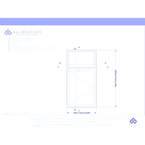 Series 6100 Windows: Standard Nail On - Fixed over Casement with Encore Hardware