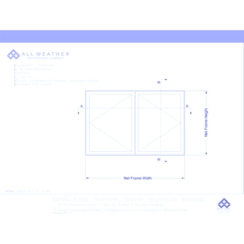 Series 6100 Windows: Standard Nail On - Casement - Casement with Encore Hardware