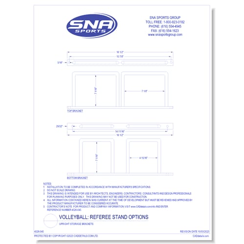 Upright Storage Brackets