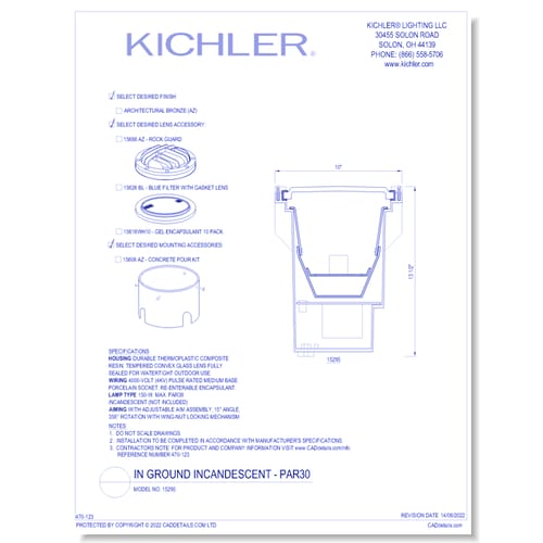 Model: 15295 - In-Ground Incandescent - PAR30 (Finish Available in AZ)