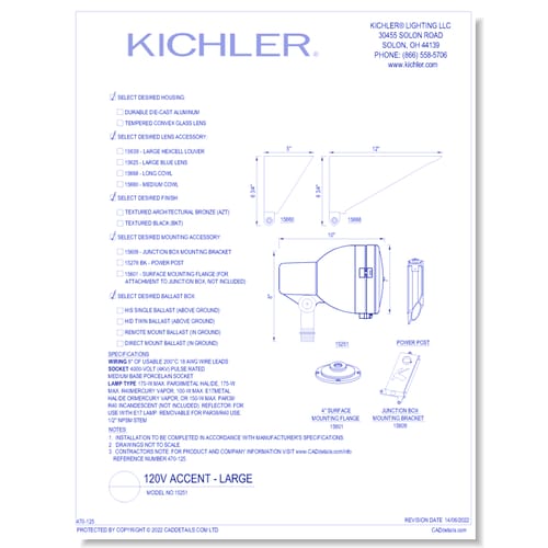 Model: 15251 - 120V Accent - Large (Finish Available in AZT, BKT)