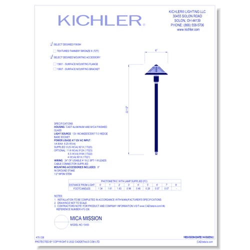 Model:  15450 - Mica Mission (Finish Available in TZT)