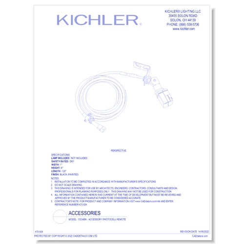Model: 15534BK - Accessory Photocell Remote 