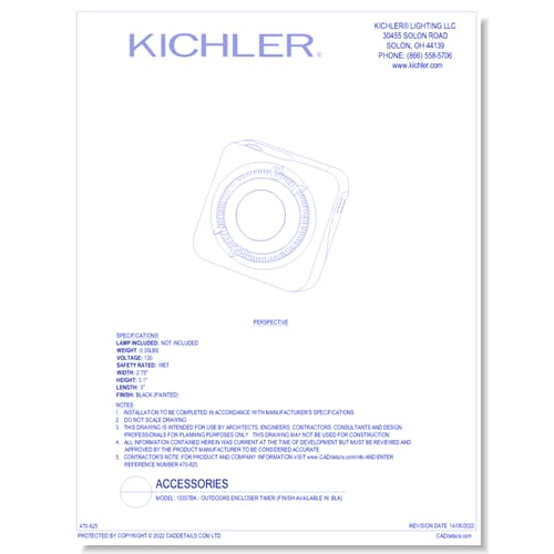 Model: 15557BK - Outdoor Encloser Timer (Finish Available in: BLK) 