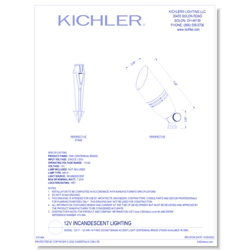 Model:  15517 - 12V MR-16 Fixed Socket Brass Accent Light Centennial Brass (Finish Available in CBR)