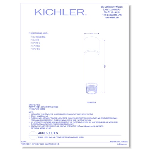 Model:  15509 - Male and Female Riser (Finish Available in CBR)