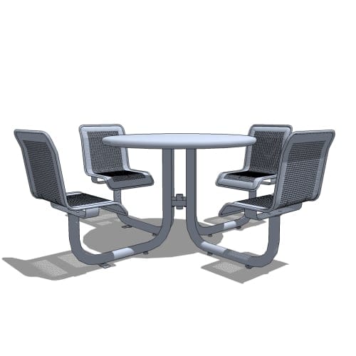 State Street™ Courtyard Table with 4 Backed Seats