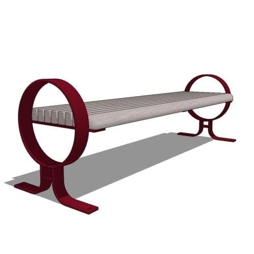 Walden Flat Bench: Circle End Frames, 6 Ft., Wood