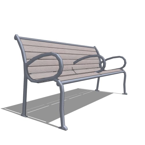Langdon Bench: Horizontal Strap, Recycled Plastic or Wood Ipe