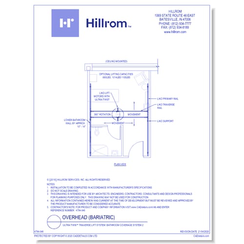 Ultra Twin™ Traverse Lift System: Bathroom Coverage System 2