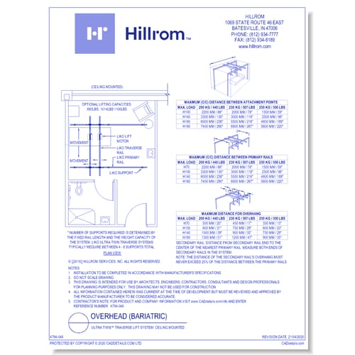 Ultra Twin™ Traverse Lift System: Ceiling Mounted