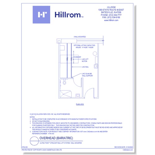 Ultra Twin™ Straight Rail Lift System: Wall Mounted