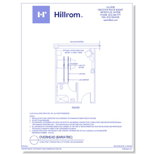 Ultra Twin™ Straight Rail Lift System: Ceiling Mounted