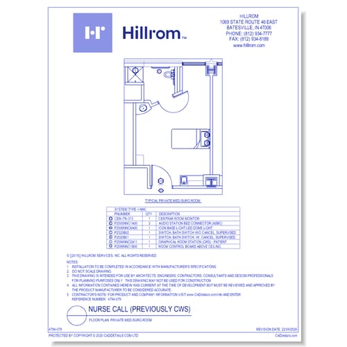 Floor Plan: Private Med-Surg Room