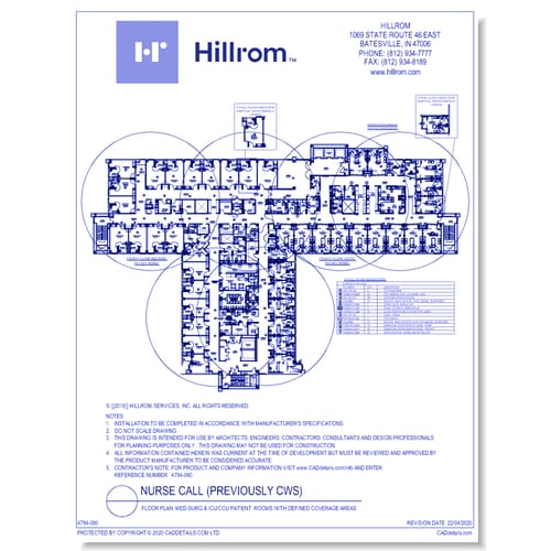 Floor Plan: Med-Surg & ICU/CCU Patient  Rooms with Defined Coverage Areas