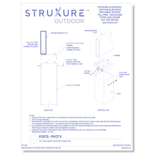 PA1: Single Beam To 6x6 Post Connection