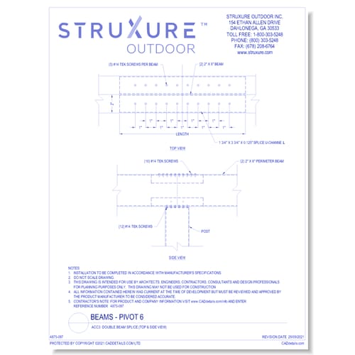 ACC3: Double Beam Splice (Top & Side View)