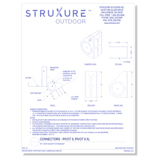 RT1: Roof Mount Pivot Bracket