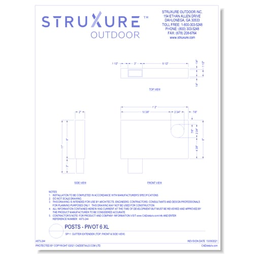 SP11: Gutter Extender (Top, Front & Side View)