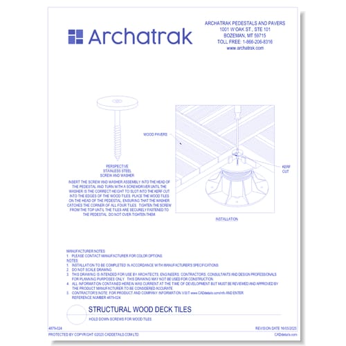 Hold Down Screws For Wood Tiles
