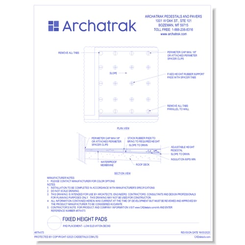 Pad Placement - Low Elevation Decks