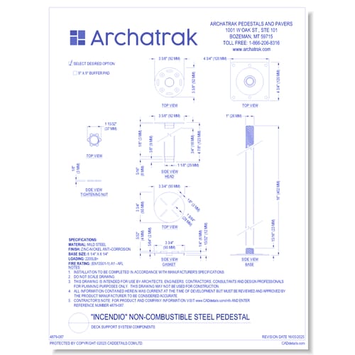 "Incendio" Non-Combustible Paver Supports - System Components